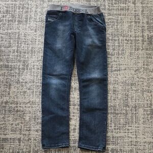 Diesel Men's Navy Slim Straight Jeans with Grey Waistband